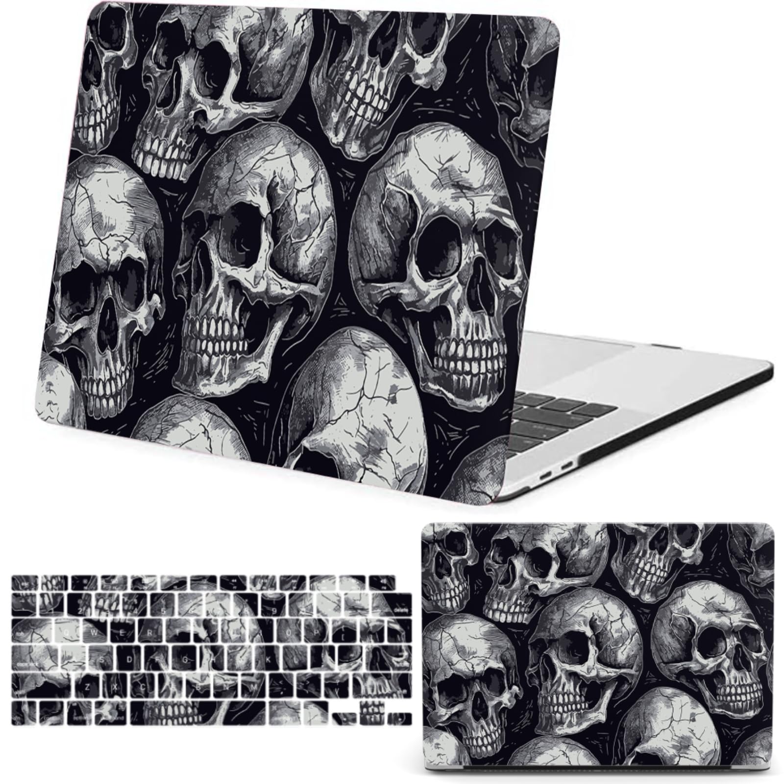 Carcasa MacBook Neo 13 A3404 antiarañazos con diseño Calavera Oscura 8
