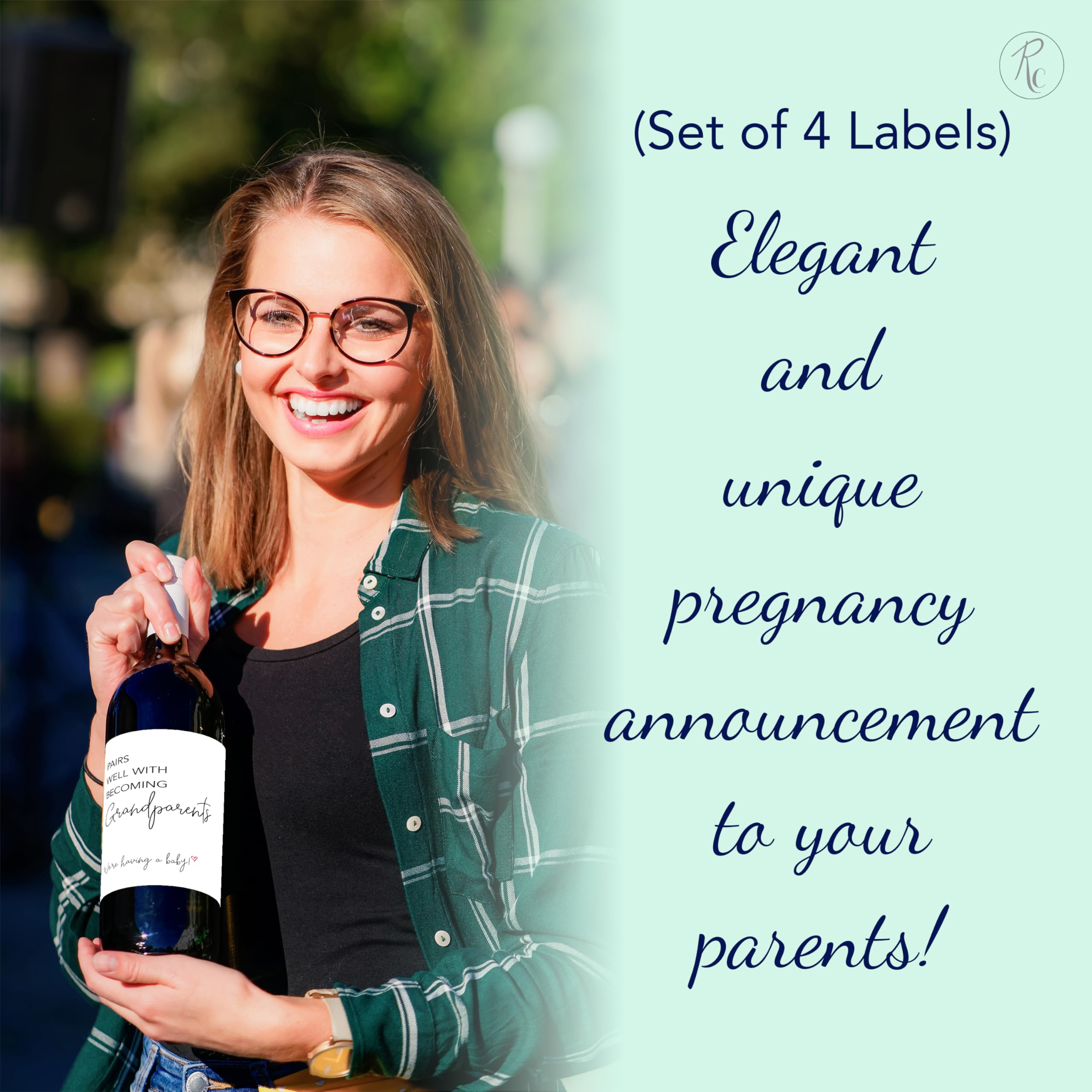 Nonna Pregnancy Reveal Wine Label – Baby Announcement Wine Gift, New