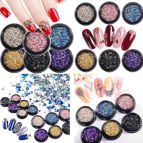 Miniatura 3 de Cristal triturado de 7.05 oz de piedra irregular con lentejuelas gruesas, copos iridiscentes para bricolaje, resina epoxi, arte de uñas, accesorios