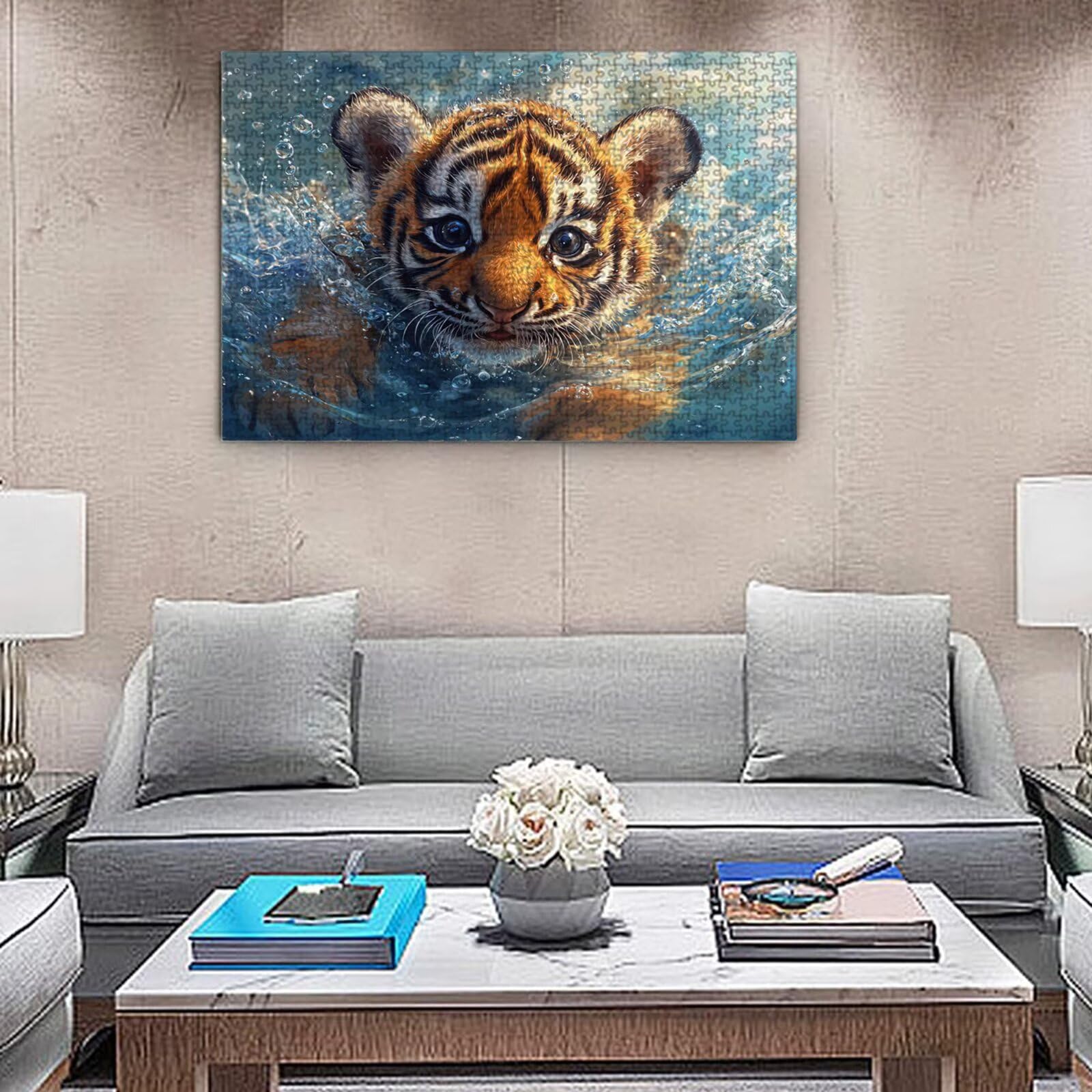 Jigsaw Puzzle, 4000 Pezzi Puzzle Classici, Tigre Puzzle Rilassamento Intelligence, Mpossibile Difficile Puzzles impegnativo per adulti Puzzles per Gioco Familiare, Regalo per Amore Amico Animali K0F39
