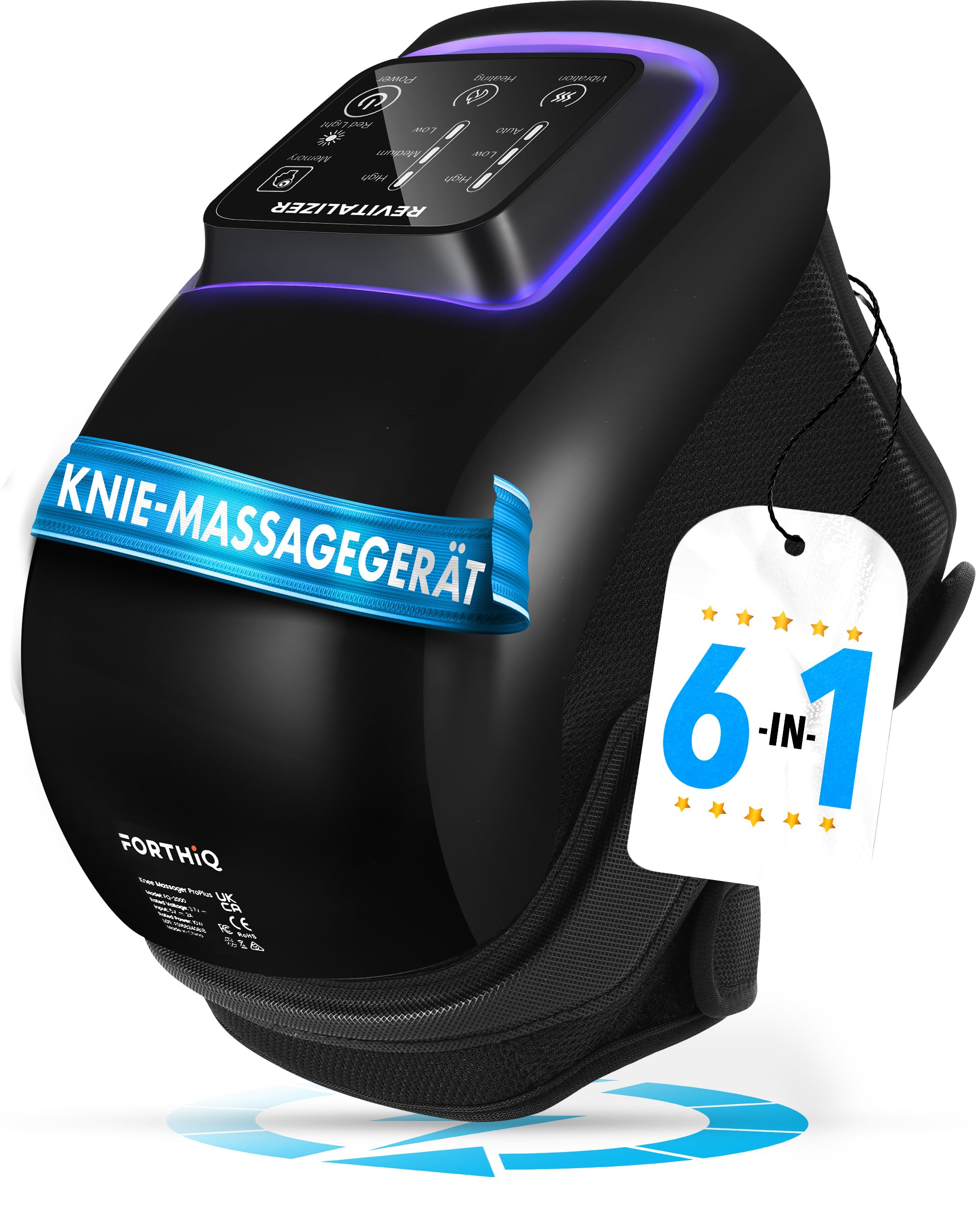 FORTHiQ Knie-Massagegerät mit Infrarot Duallicht, 6-in-1, Arthrose Hilfe, 4-stufige Wärme & Vibration, merkt sich Ihre Wohlfühl-Einstellungen, Wellness Geschenke für Frauen und Männer