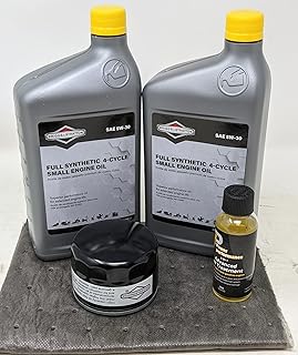Briggs & Stratton 5W-30 (2 Quarts) Full Synthetic Engine Oil Change Kit with 492932s Filter and Fuel Treatment