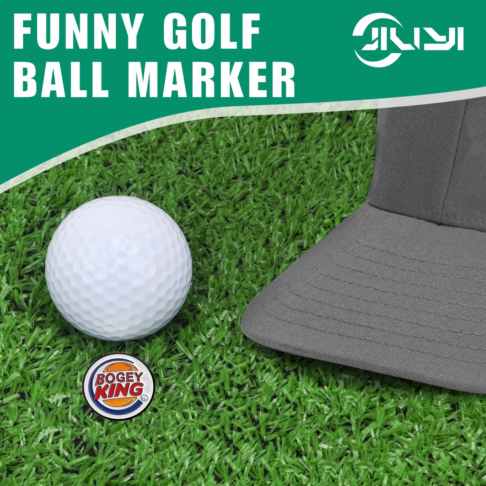 JIUYIBC Golf Ball Marker Hat Clip, Funny Golf Accessories, Golf Gifts for Men 25 MM