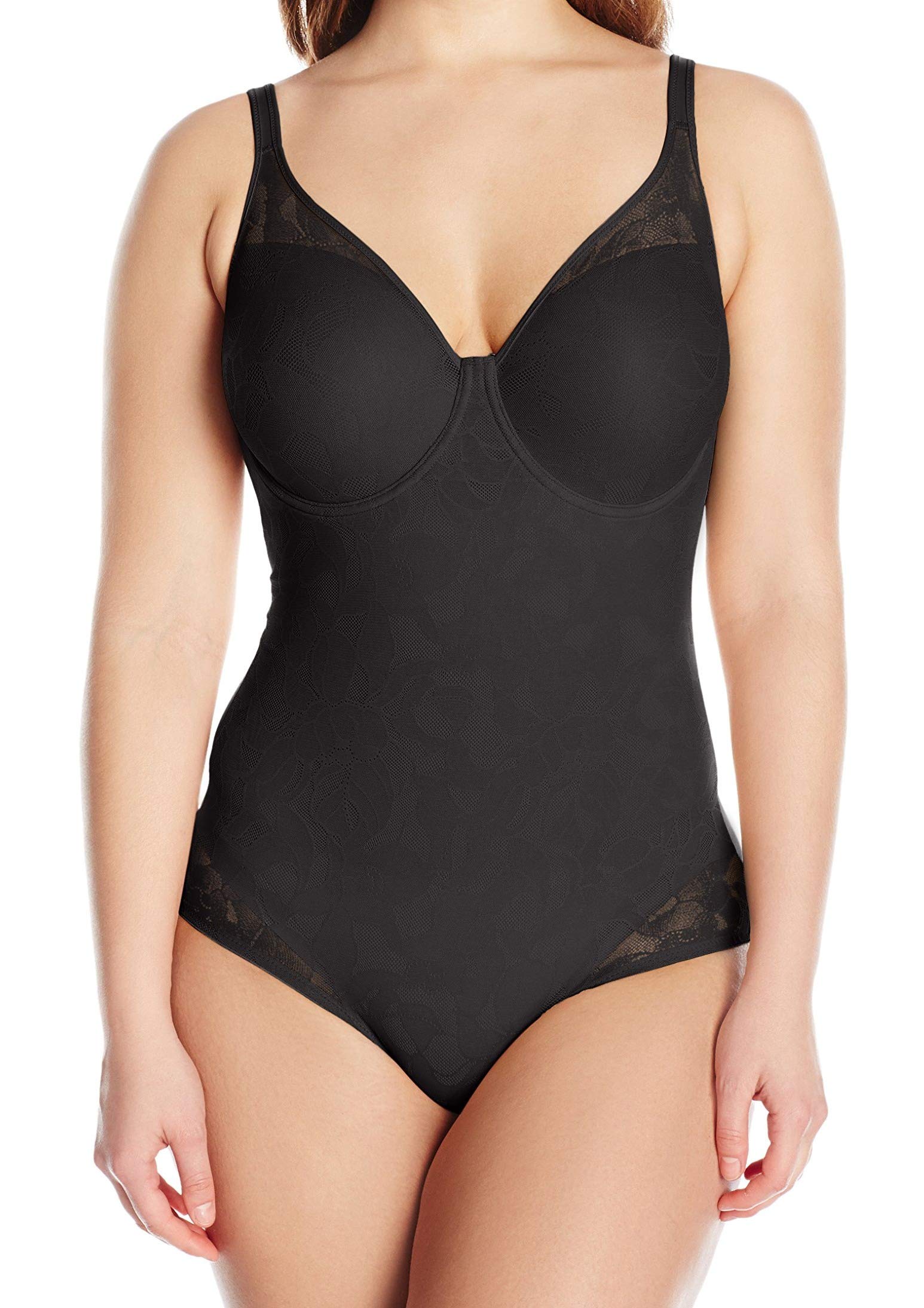 BaliWomen's Shapewear Body Shaper, Firm-Control Ultra-Light Lace Shapewear with Underwire Bra