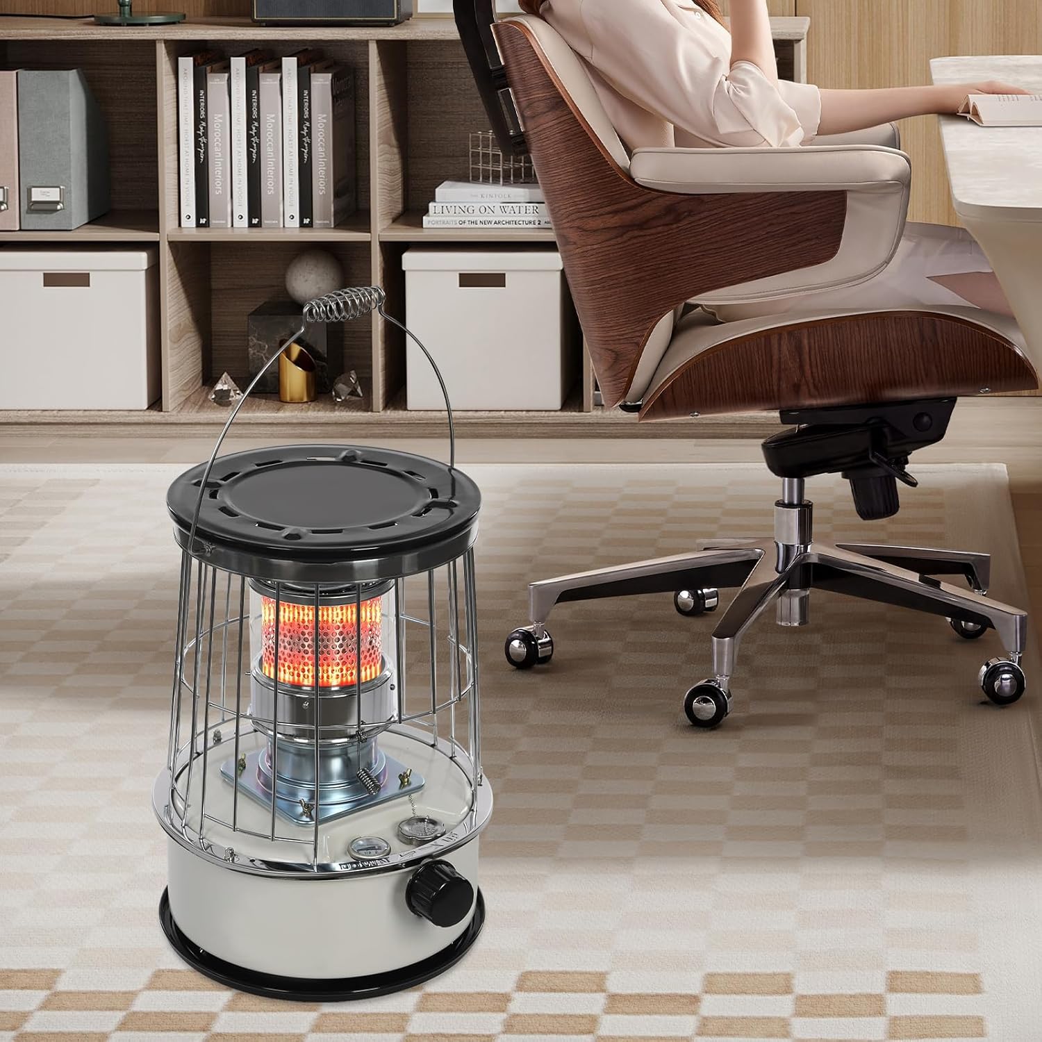 Kerosene Stove Heater, 6L Camping Oil Heaters with Cotton Core, Outdoor Kerosene Stove Burner, 360° Surround Heating, Portable Paraffin Heaters with Funnel and Oil Pump, for Indoor Outdoor Patio