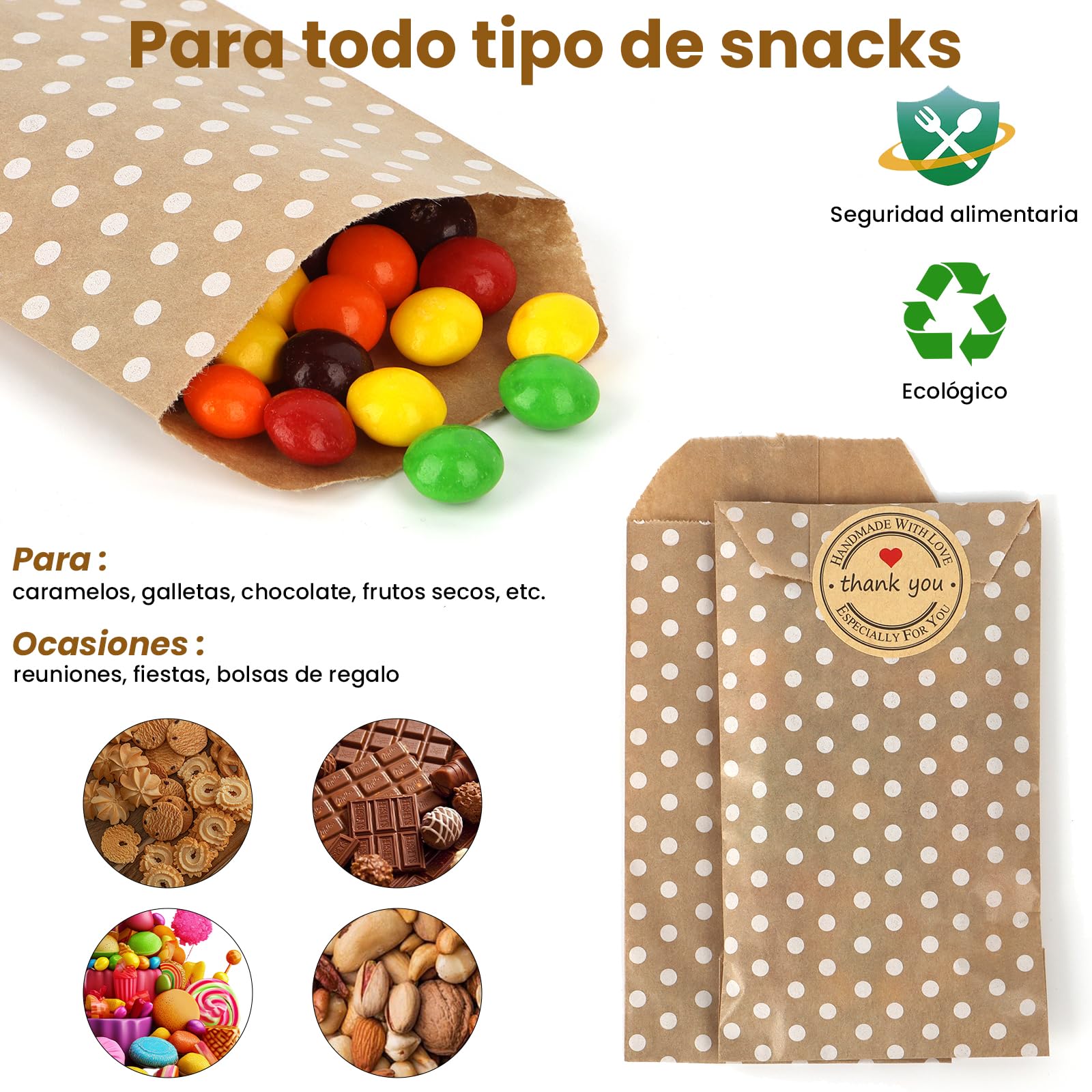 116PCS Candy Bar Accesorios Set, Contiene 100 Bolsas de Candy Bar, 9 Pegatinas, 4 Pieza Pinzas de Candy, 2 Cucharas, 1Candy Bar Banner Para Caramelo, Bar, Boda, Fiesta, Cumpleaños