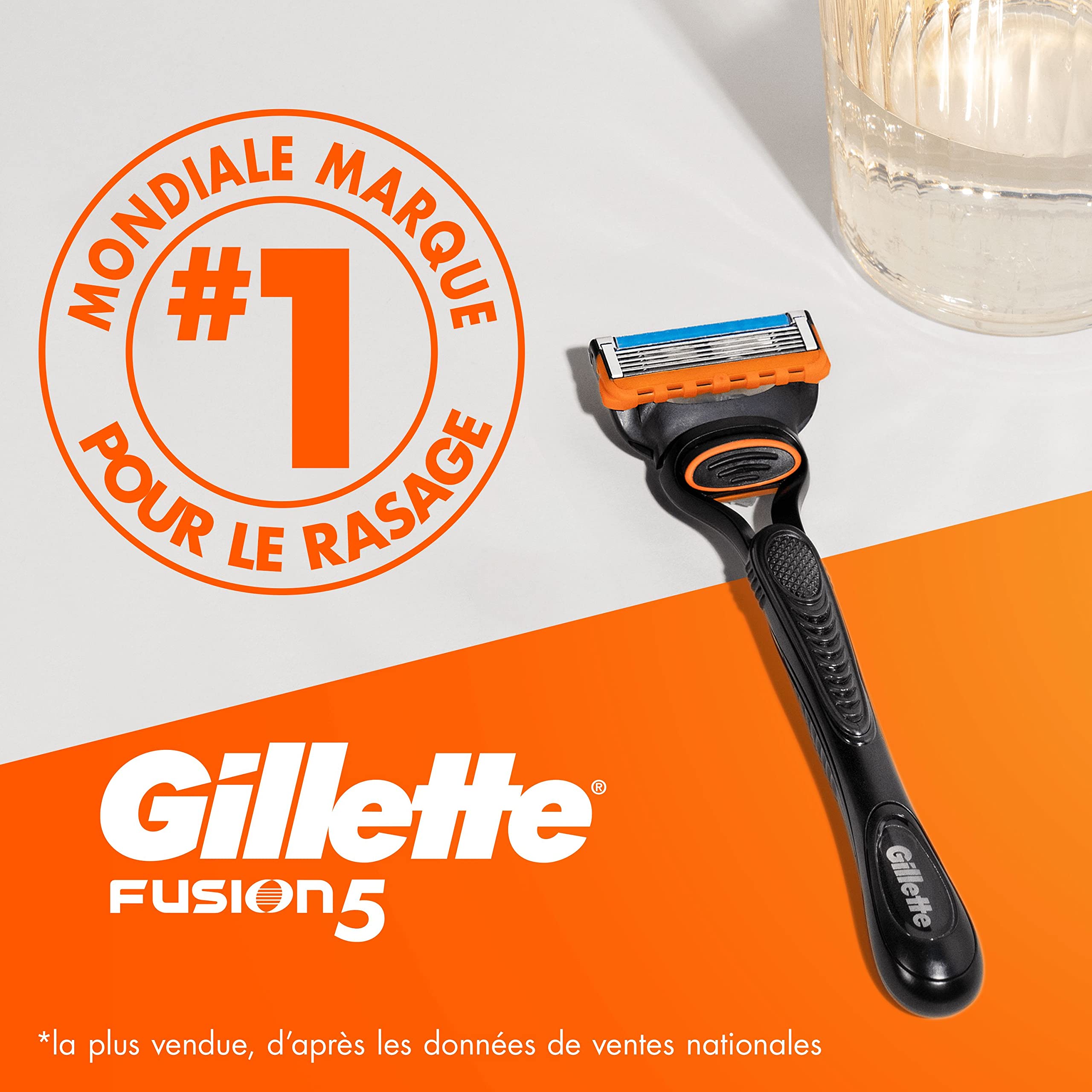 Gillette Fusion5 Ersatzklingen für Rasierklingen für Herren, 11 Klingen, optimiert, um den Konturen des Gesichts zu folgen, mit fünf Anti-Friction-Klingen für eine gründliche Rasur
