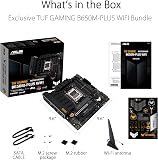 ASUS TUF Gaming B650M-PLUS WiFi – Carte mère Gaming AMD Ryzen AM5 Micro-ATX (14 Phases d'alimentation, PCIe 5.0 M.2 Support, DDR5, WiFi 6, 2.5 GB Ethernet, USB4,Aura Sync RGB) - 2