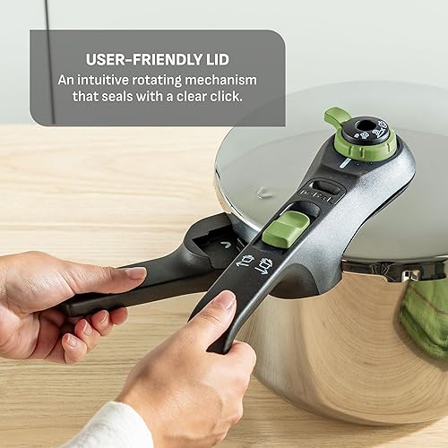 Miniatura 4 de T-fal Ultimate - Olla de presión de acero inoxidable de 6.3 cuartos de galón, compatible con inducción, tapa de bloqueo seguro, segura y fácil