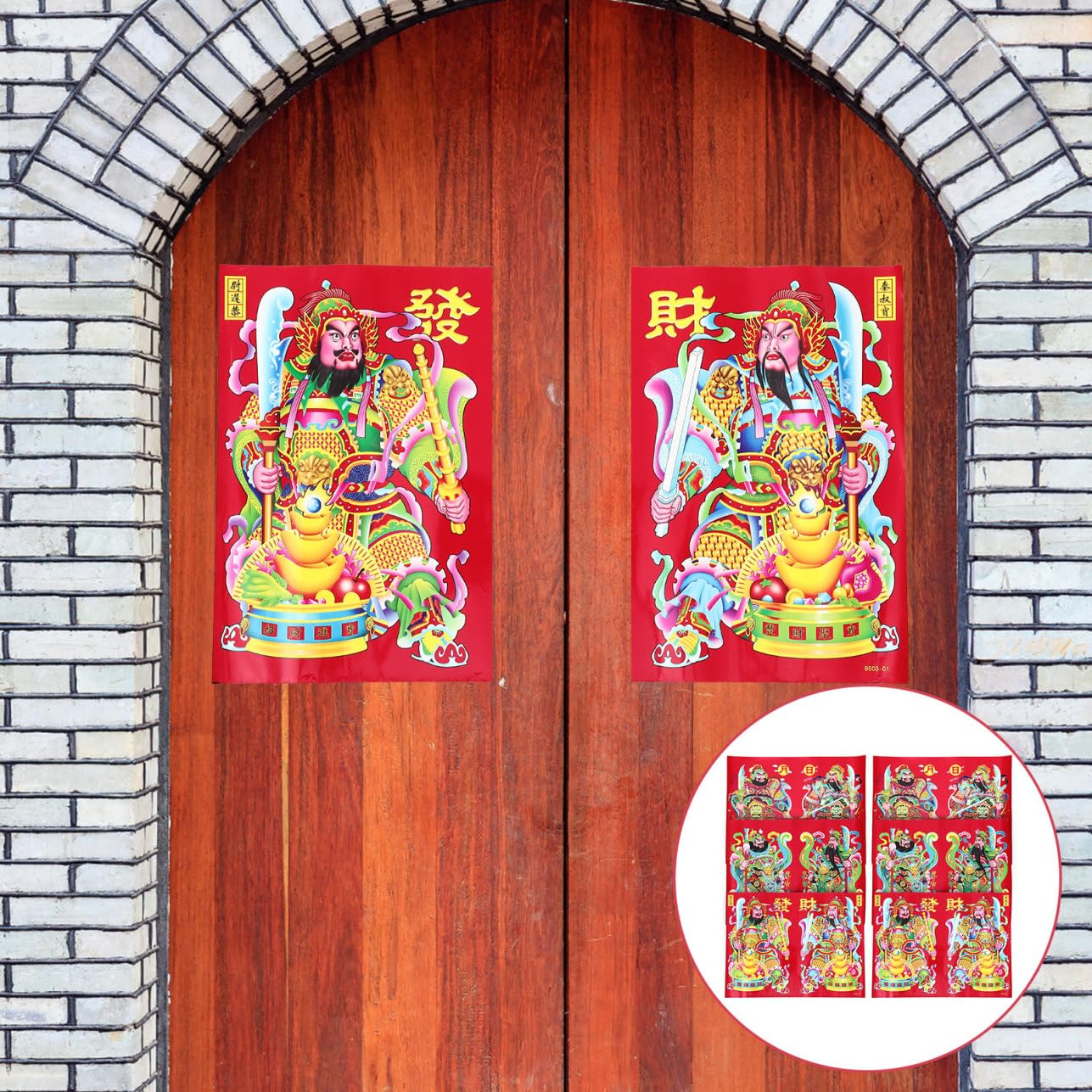 Amosfun 4 Juegos De La Puerta De La Riqueza Pegatina Decoración Dormitorio Home Decor Adornos De Año Ventana De Navidad Se Aferra Imagen De Estilo Chino Foto De Año Nuevo 6 Piezas * 4