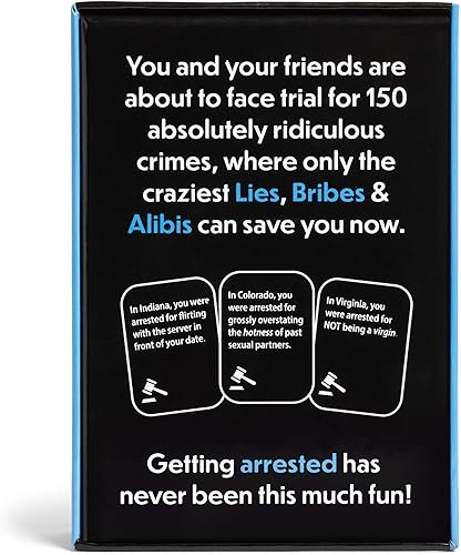 Miniatura 5 de Lies, Bribes & Alibis - Un divertido juego de cartas de fiesta para citas nocturnas, fiestas universitarias, reuniones amistosas y noches de juego,