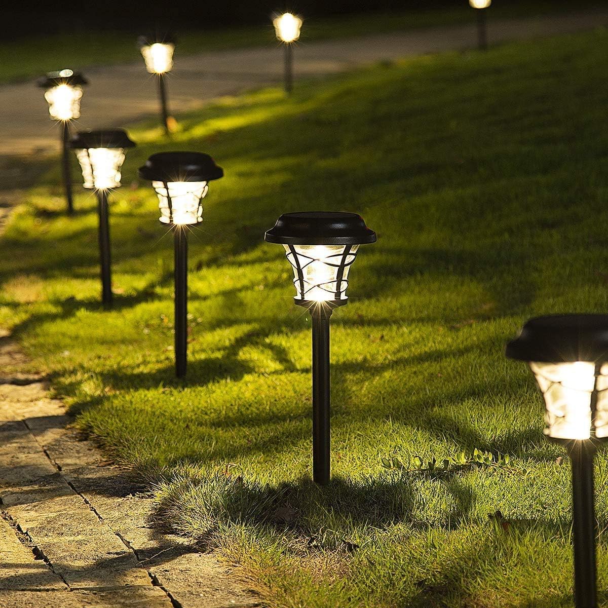 Tесh Dеаlѕ 🔥 Solpex 6 Pack Solar Pathway Lights, Solar Powered Outdoor Lights, High Lumen Outdoor Solar Lights, Stainless Steel & Glass Garden Lights Waterproof for Patio, Yard Lawn and Garden (Warm White)