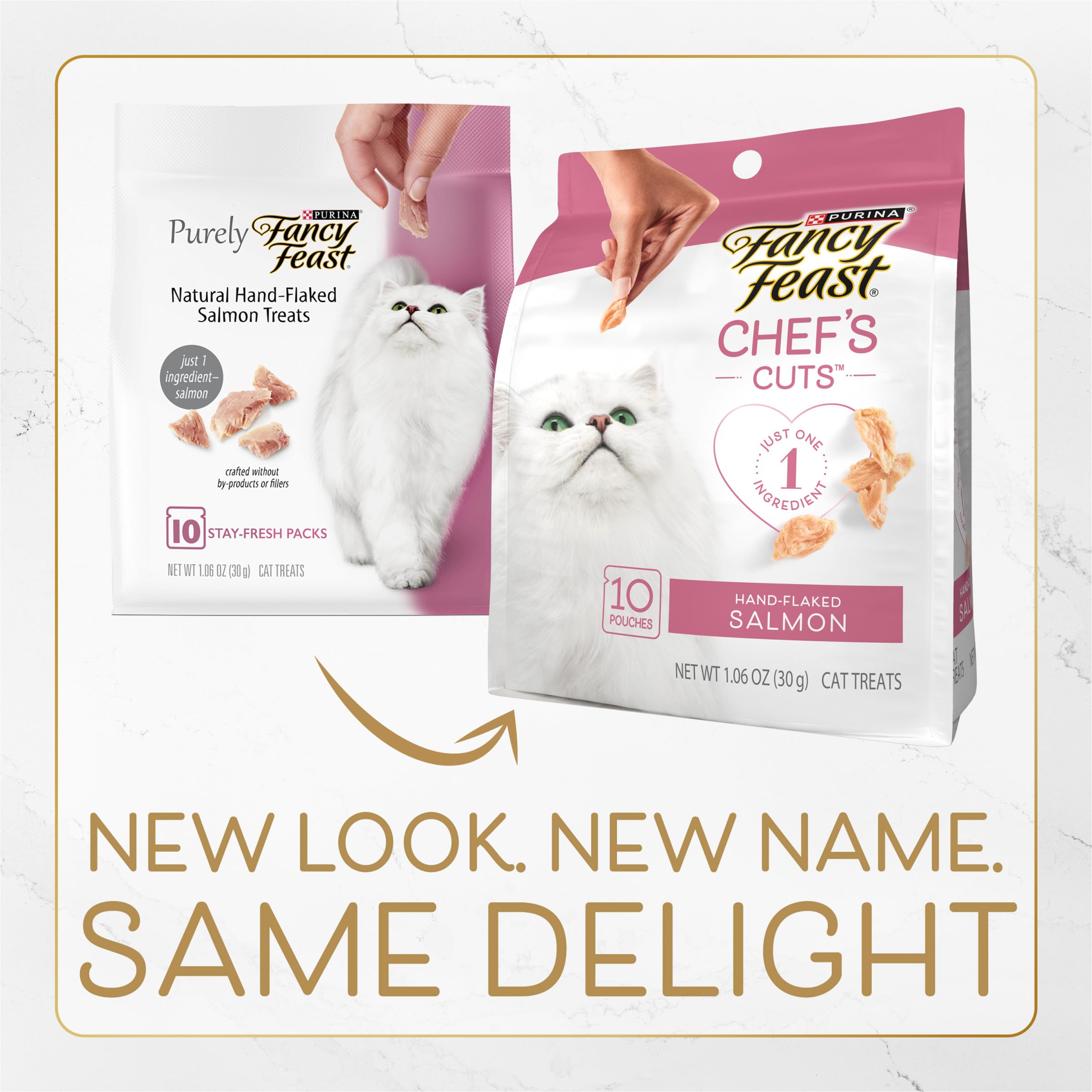 Purina Fancy Feast Purely Natural Hand-Flaked Salmon Cat Treat- 1.06 pouch (5 count)