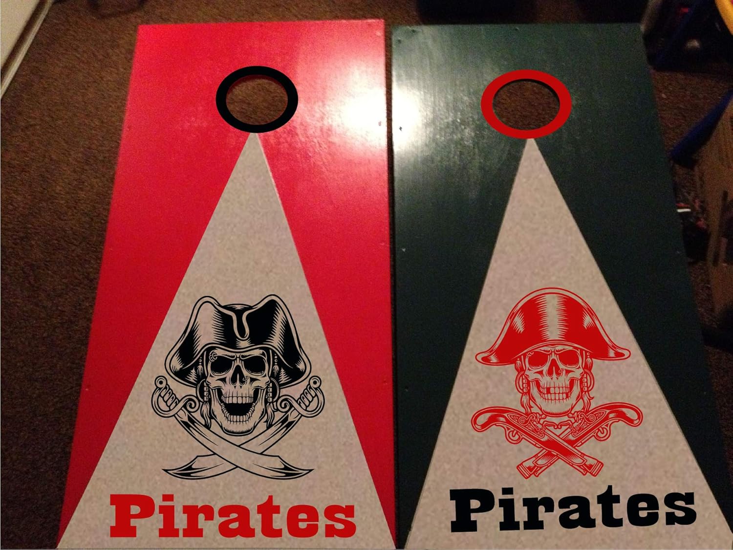Vinyl Decals Pirat Skin for Two Cornhole Boards - Custom Stickers Cornhole Outdoor Game for Kids Adults Cornhole Board Game Set Design 2