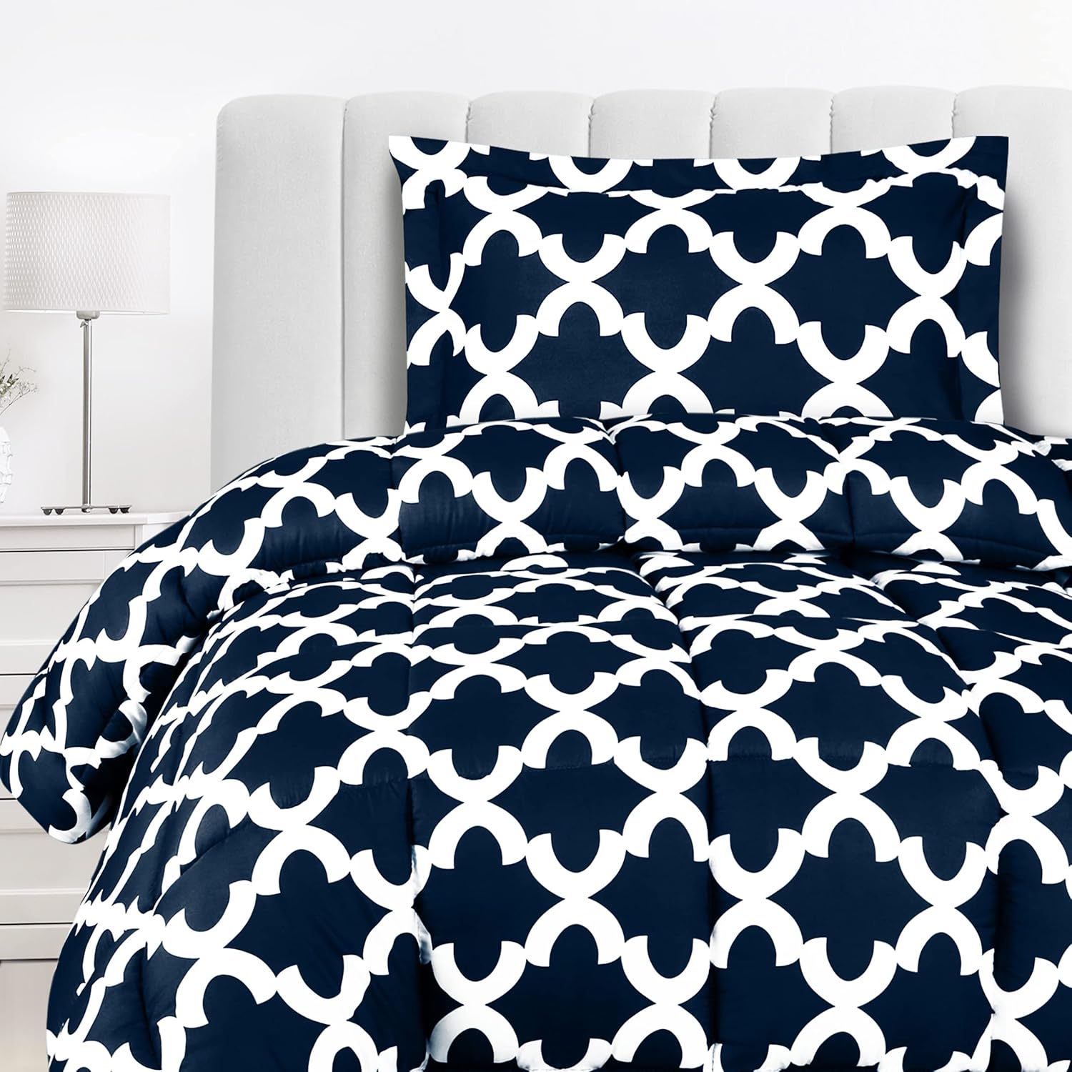 Utopia Bedding Twin Comforter Set Kids (Navy) with 1 Pillow
