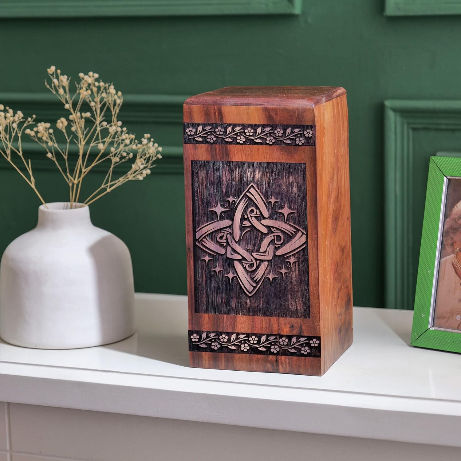 Celtic Knot Rosewood Wooden - Small Urn for Ashes Keepsake - 5X3Inch - Small Urns for Human Ashes Keepsake - Urn for Ashes - Small Urn for Human Ashes - Small Urn