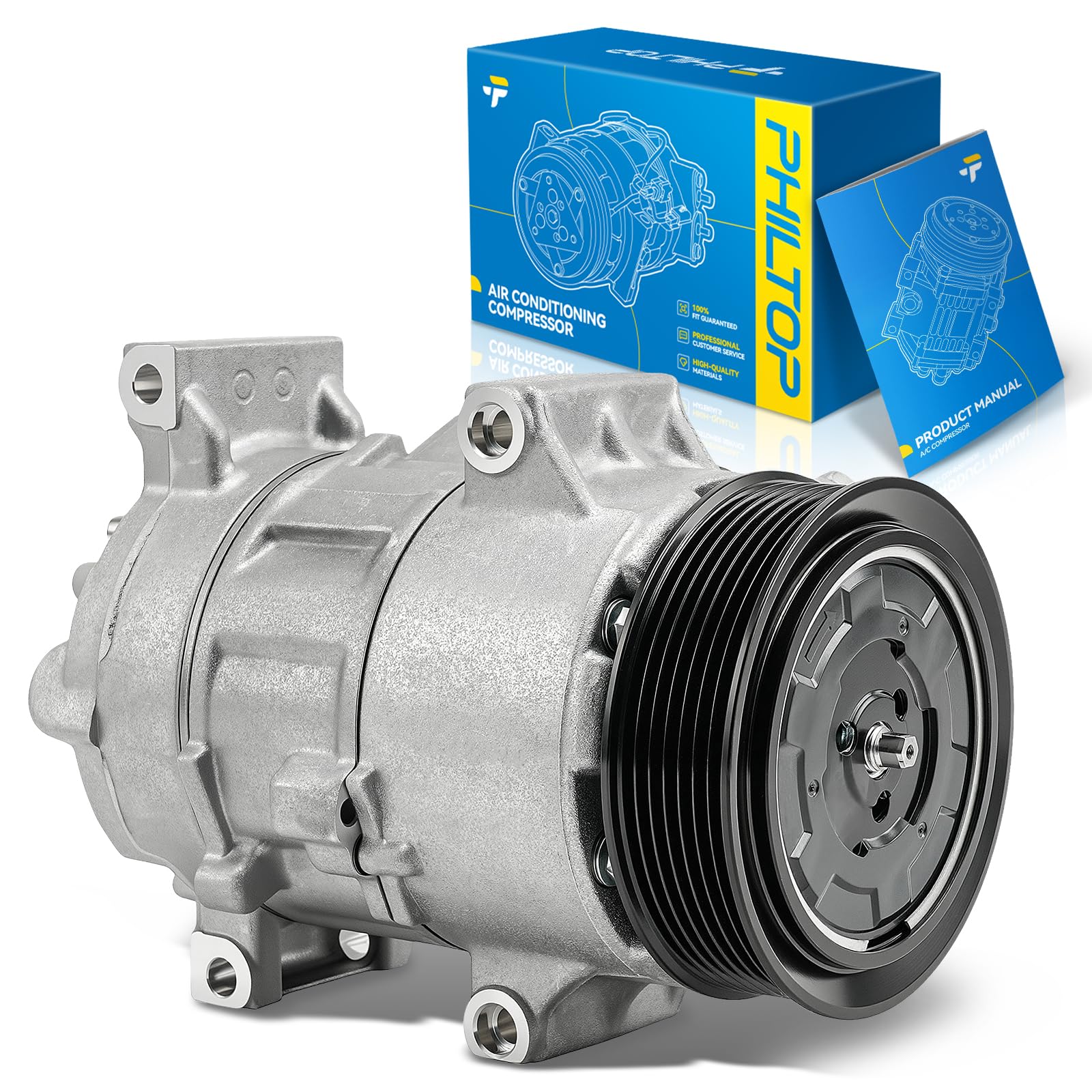 PHILTOP C2036 NEW Air Conditioner AC Compressor with Clutch for Scion xB 2008-2015, Pontiac Vibe 2009-2010, Toyota Matrix 2011, 2009-2010, 2012-2013 2.4L,Corolla 2009-2010 2.4L