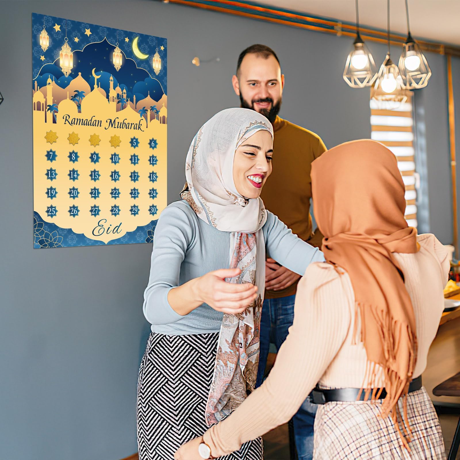 MARFOREVER Ramadan Kalender, Ramadan Mubarak Adventskalender für Kinder Eid Mubarak Countdown Kalender 2025 mit 30 Sternen Aufklebern Ramazan Takvimi Ramadan Activities Ramadan Geschenke für Kinder