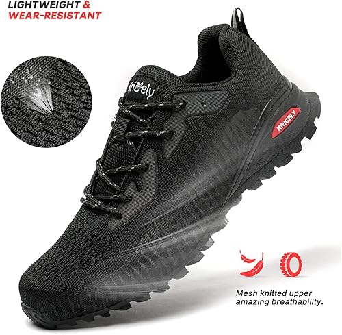 Miniatura 5 de Kricely - Tenis de correr para hombre, para caminar y hacer senderismo, tenis para entrenamiento funcional, para exteriores, calzado informal de