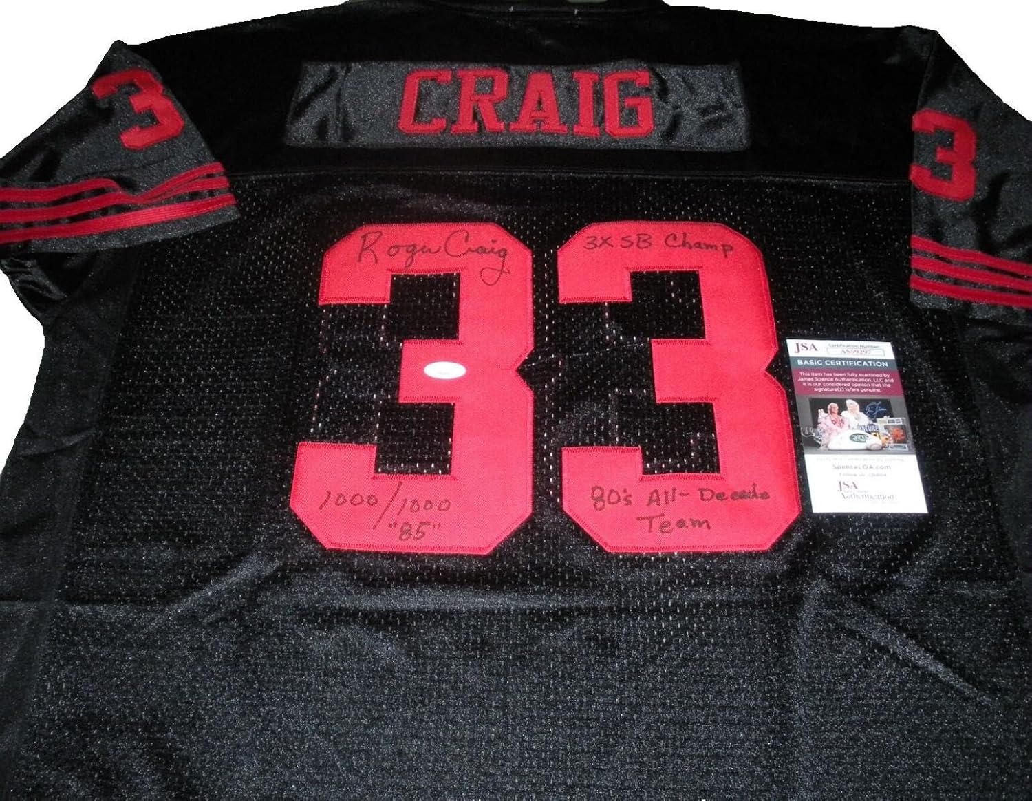 Roger Craig Sanfrancisco Jsa/coa Signed Official Licensed Mitchell & Ness Jersey - Autographed NFL Jerseys