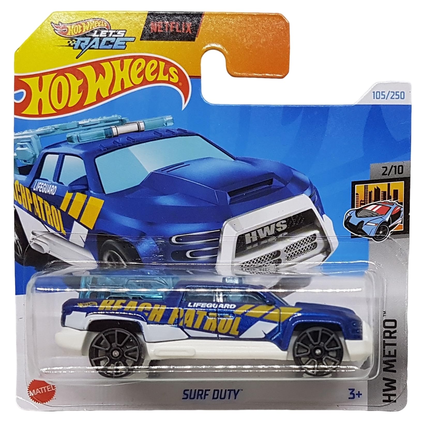 Hot Wheels - Surf Duty - HW Metro 2/10 - HTB14 - Short Card - Beach Patrol - Lifeguard - Netflix Let's Race - Mattel 2024 - 1:64