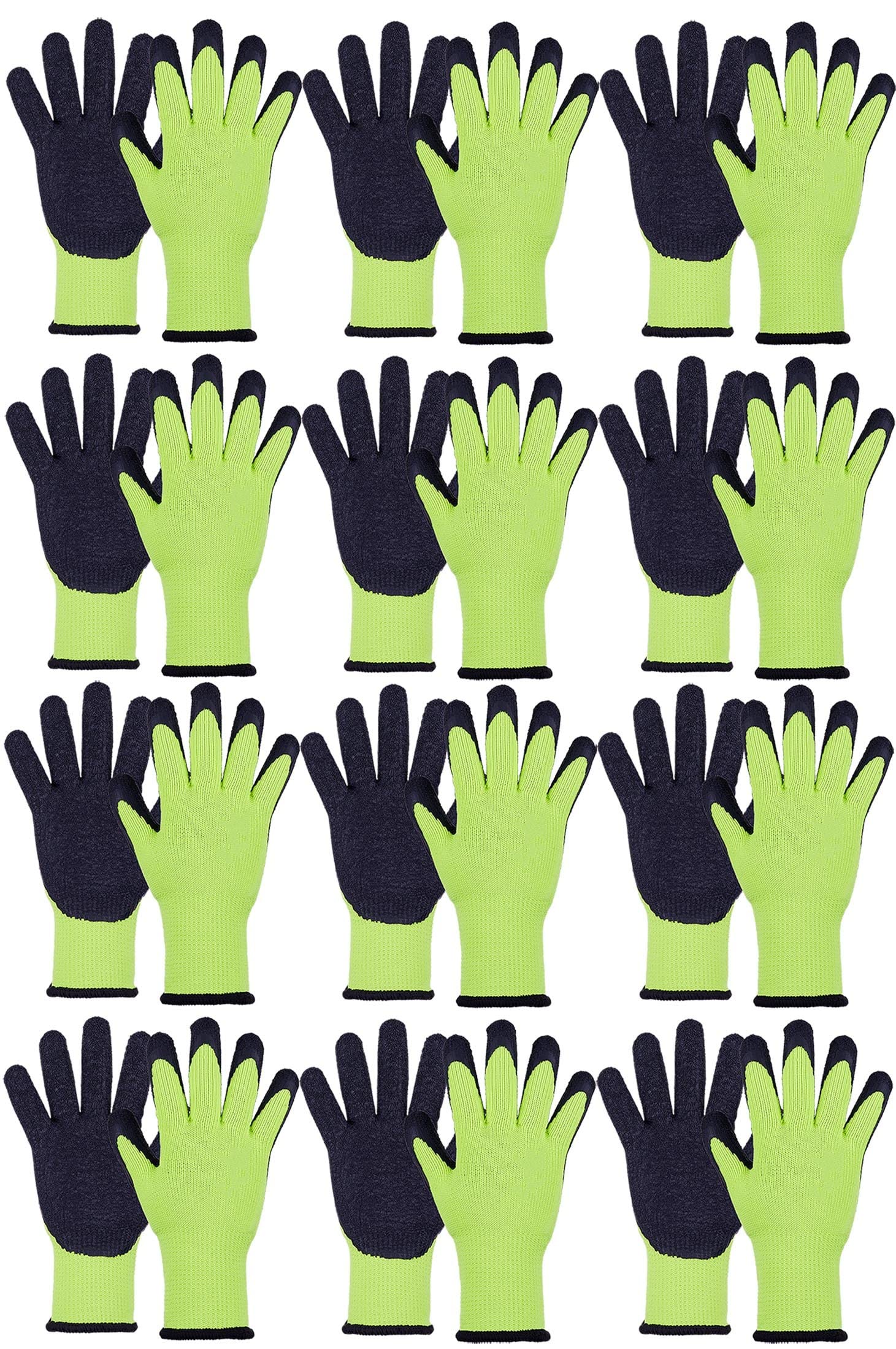 Novatool 12 pares de guantes de trabajo de invierno para hombre, talla 8, poliéster, EN388:2016 4142X, EN511 X2X, guantes de montaje, guantes de protección, guantes de jardinería, invierno térmicos