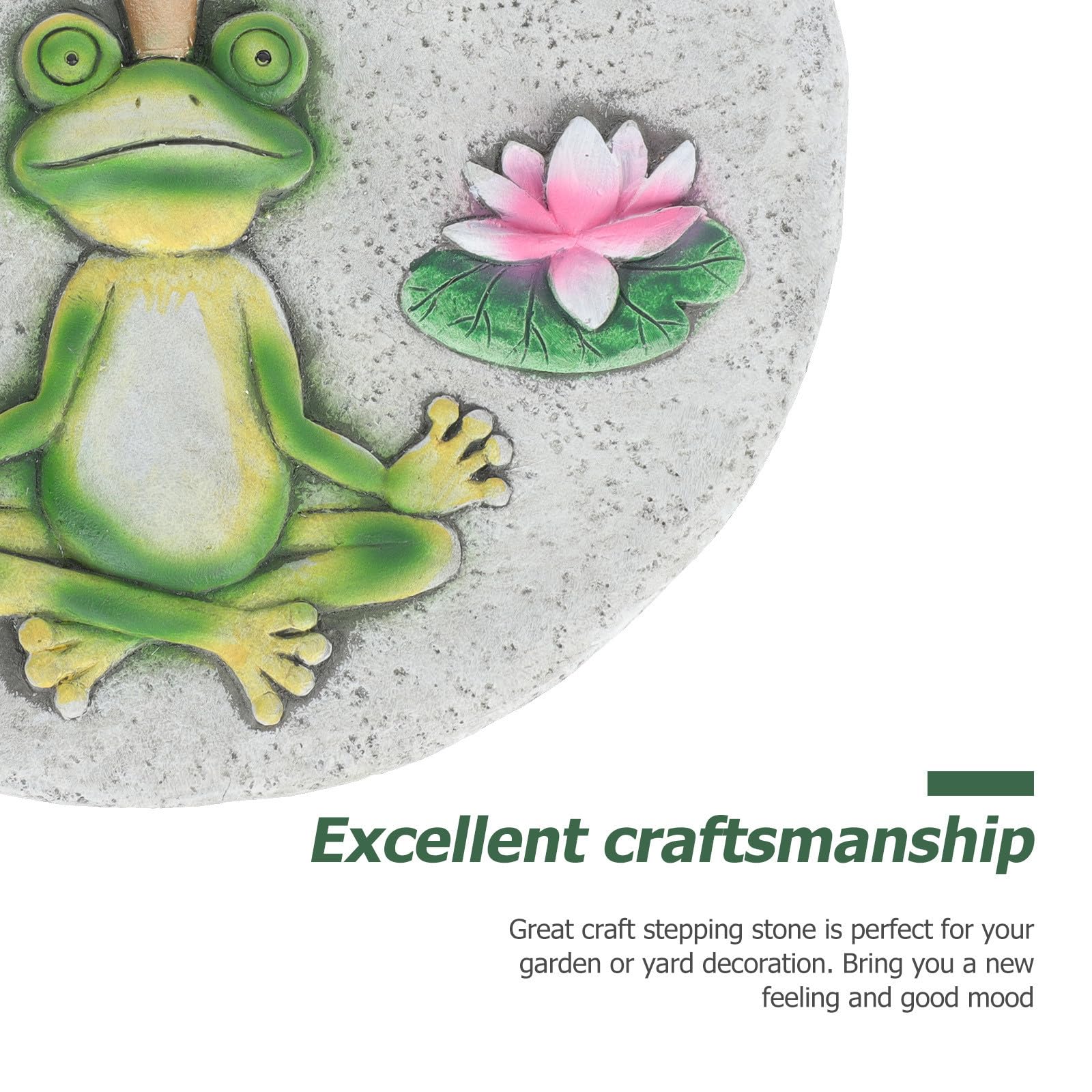 Pierre de Gué Décorative en Ciment, Motif Grenouille pour Jardin