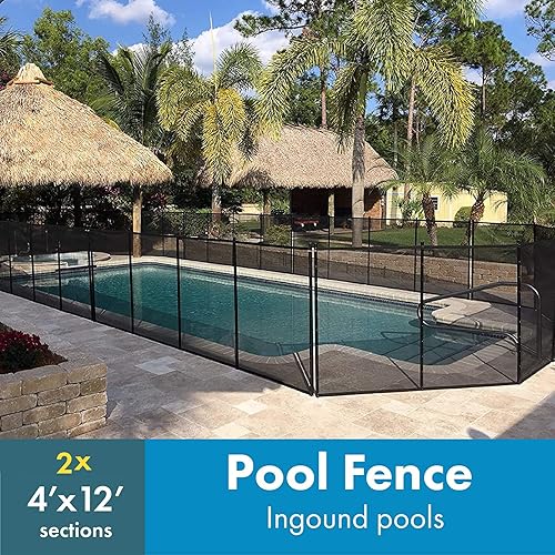 Miniatura 4 de WaterWarden WWF424 - Valla de malla para piscina enterrada de 4 pies para proteger a niños y perros (dos secciones de 12 pies de largo), 4 x 24
