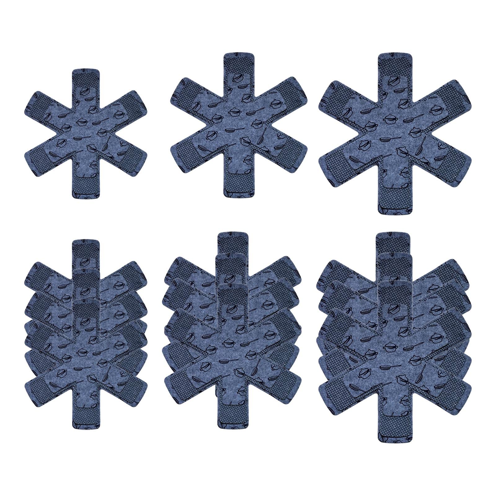 Juego de 5 protectores antideslizantes para sartenes y sartenes antiadherentes, color gris, 12 unidades