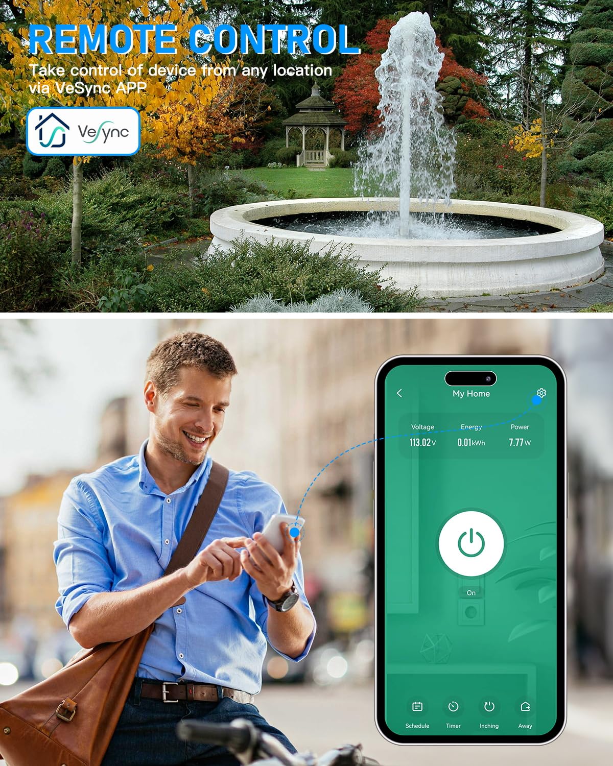 GreenSun Extérieures Connectées Étanches IP44 - Prises Connectées WiFi avec Suivi de Consommation Programmateur Minuteur Contrôle à Distance via VeSync Alexa Lot de 2 Prises