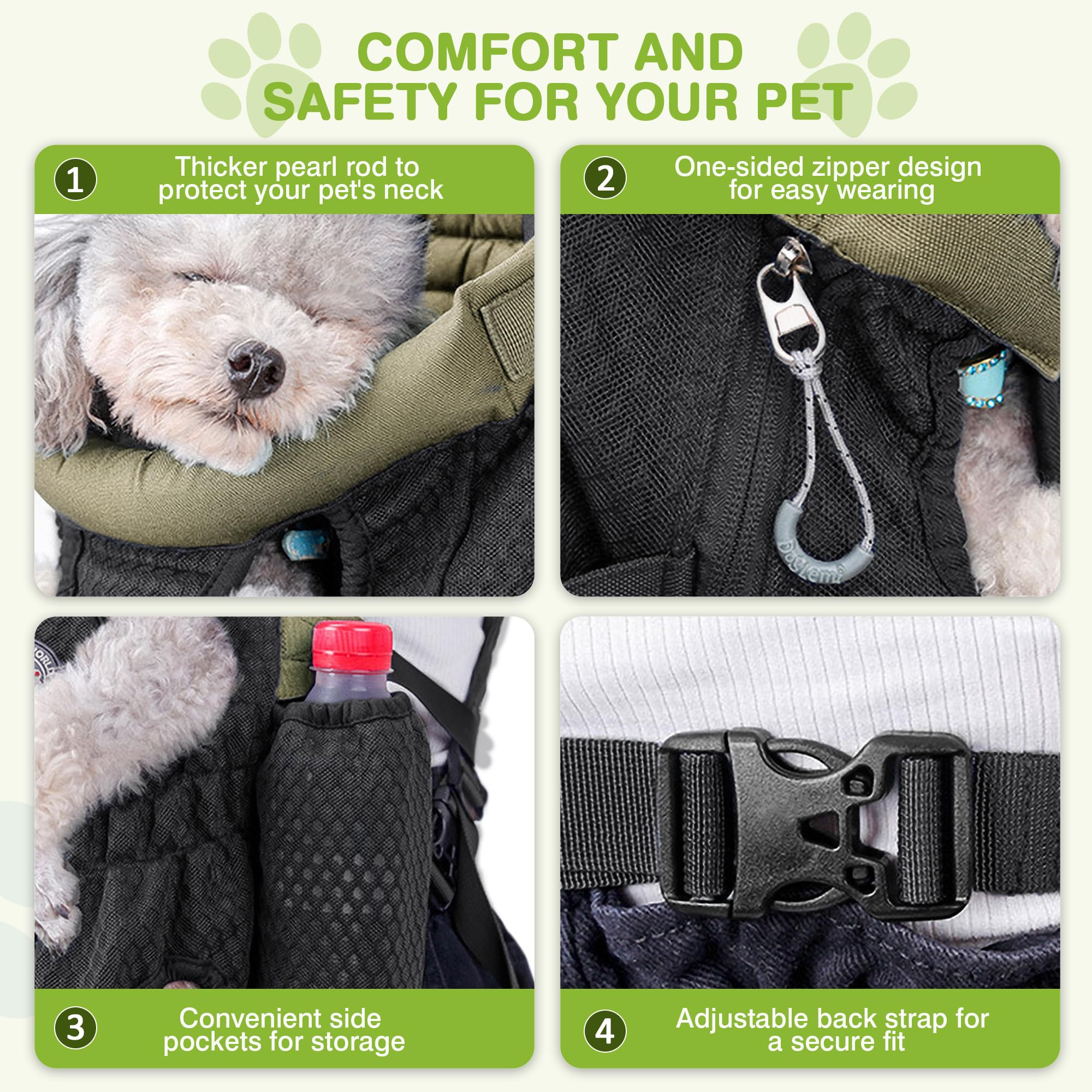 ALLSOPETS Dog Carrier Backpack for Small Medium Dogs, Lightweight - Image 4