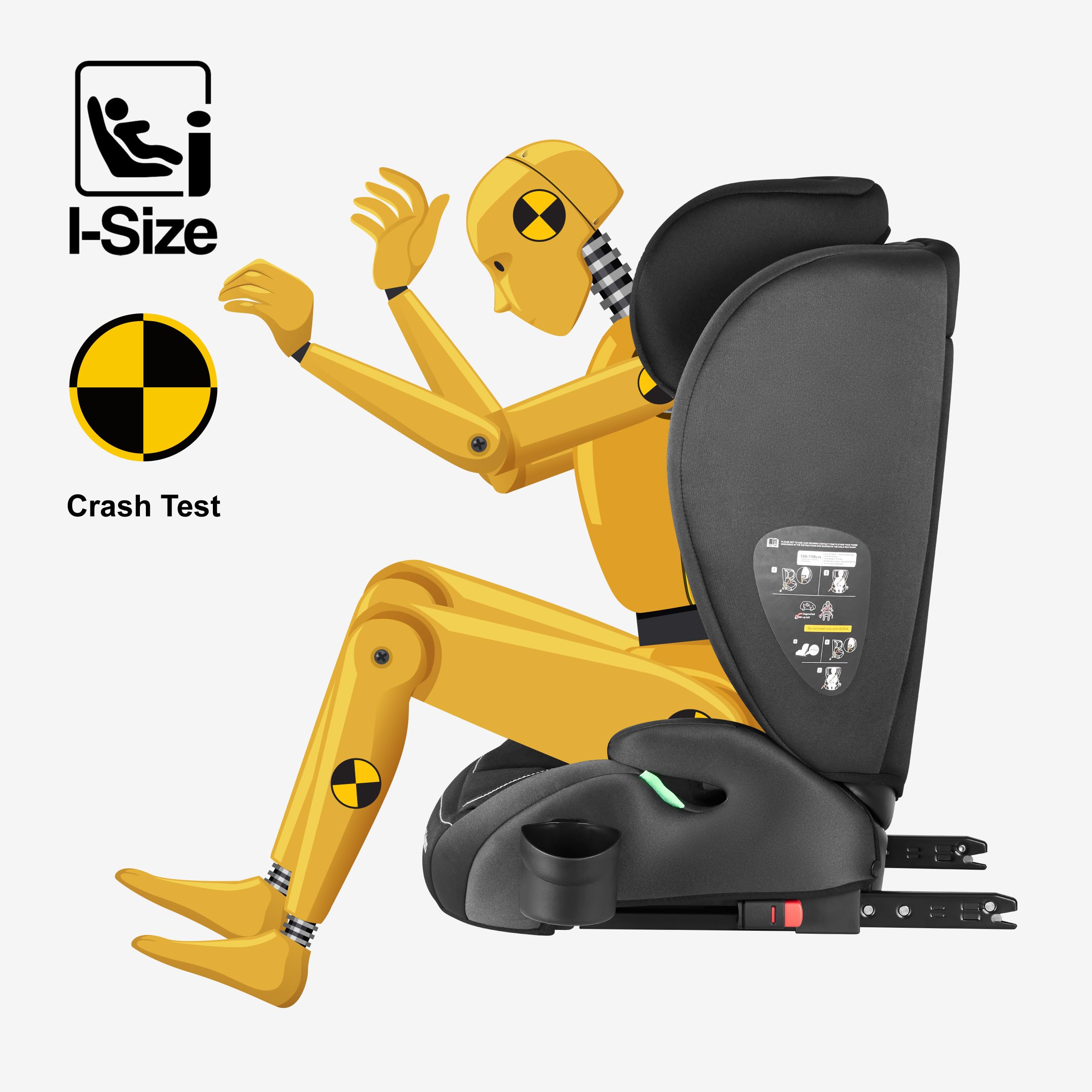 Tulano Joy 25 fotelik samochodowy dla dzieci 15-36 kg z Isofix – grupa 2/3 fotelik samochodowy 100–150 cm – podwyższenie siedziska dla dzieci – zagłówek z regulacją wysokości – pokrowiec nadaje się do