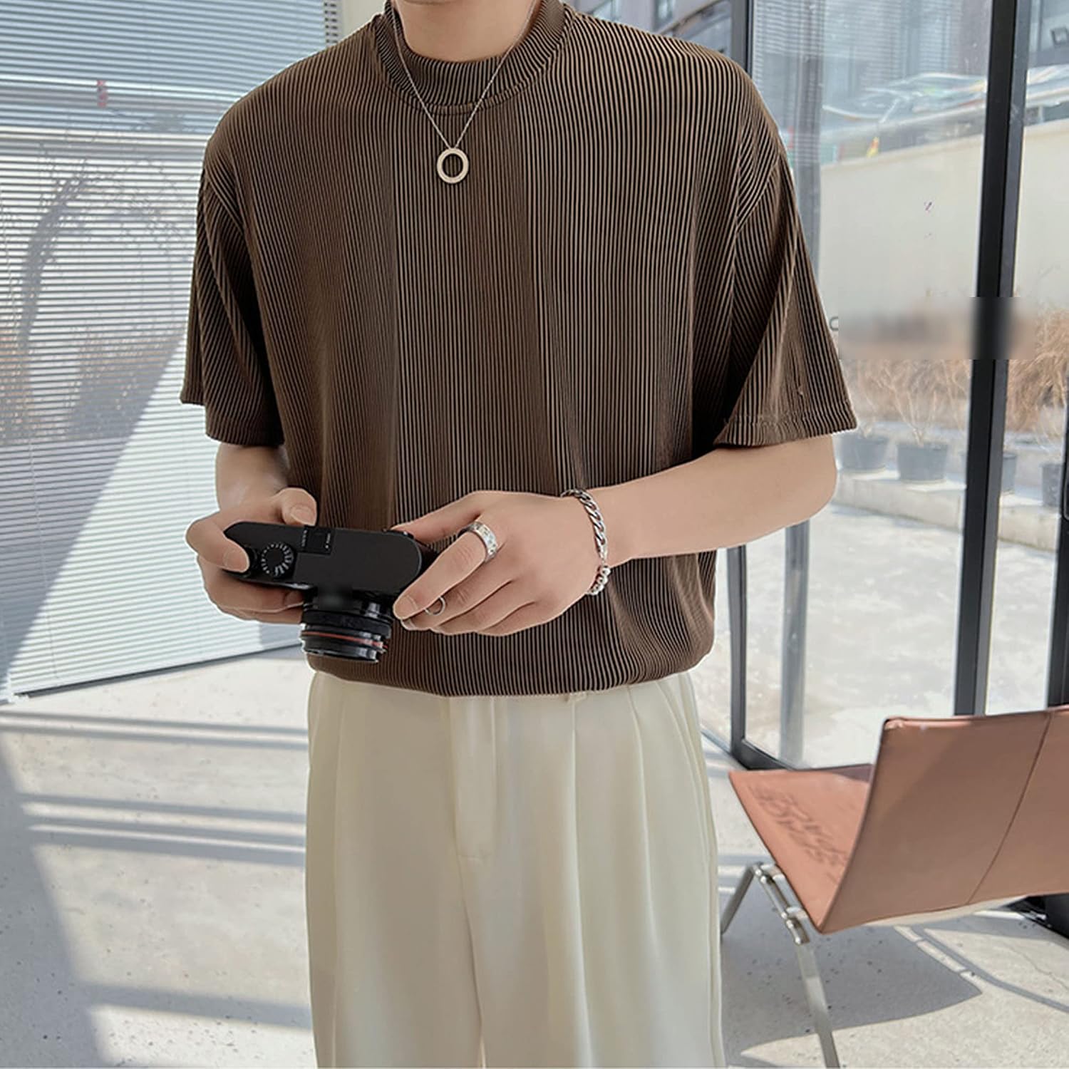 Men's Athletic Round Neck Workout Top Short Sleeve Round Neck Sports T-Shirt Summer Fashion Casual Shirts Shirt