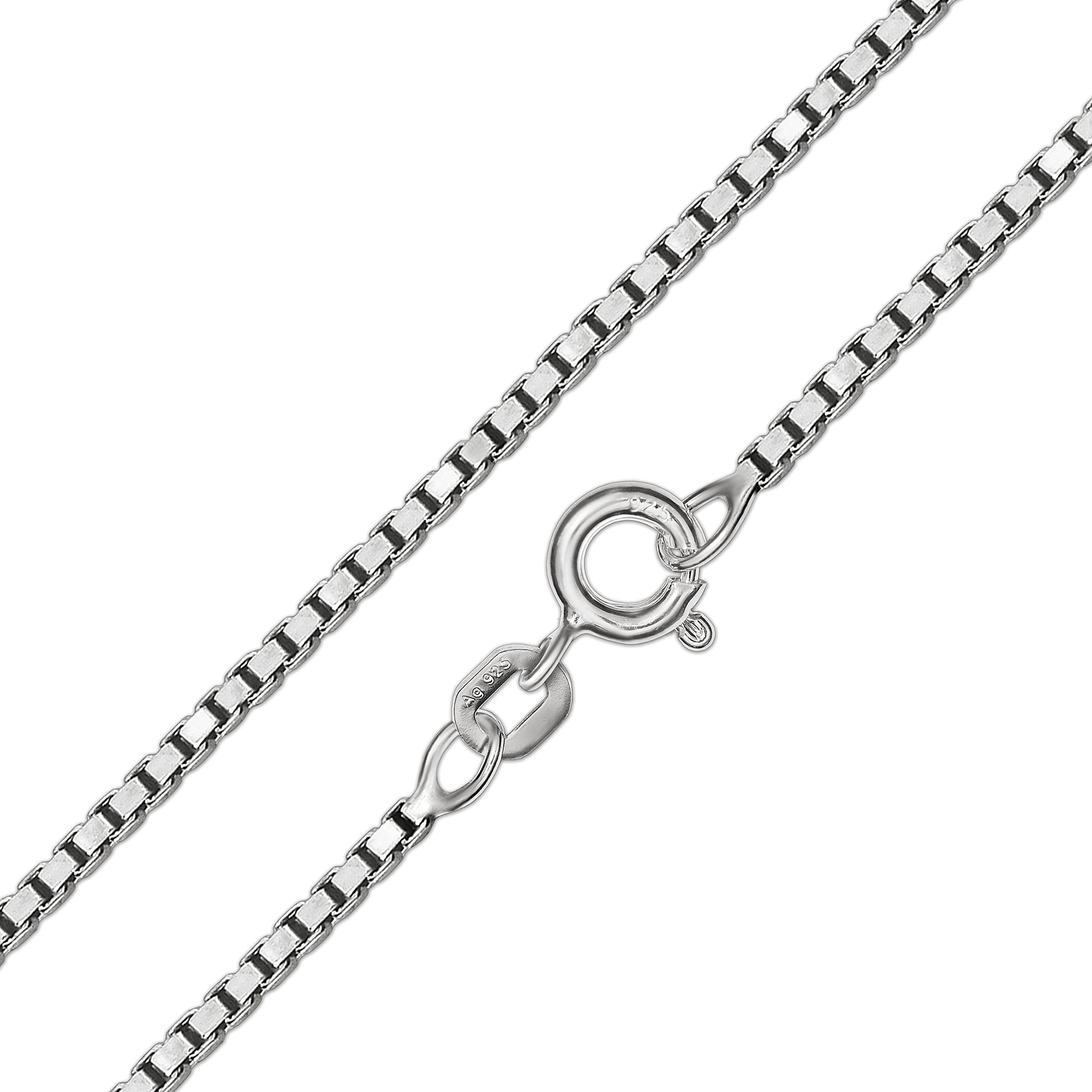 CLEVER SCHMUCK Collier de baptême en argent sterling 925 avec pierre bleu safire avec ange en forme de cœur Chaîne Venezia 36 cm Cadeau de baptême dans un étui bleu clair