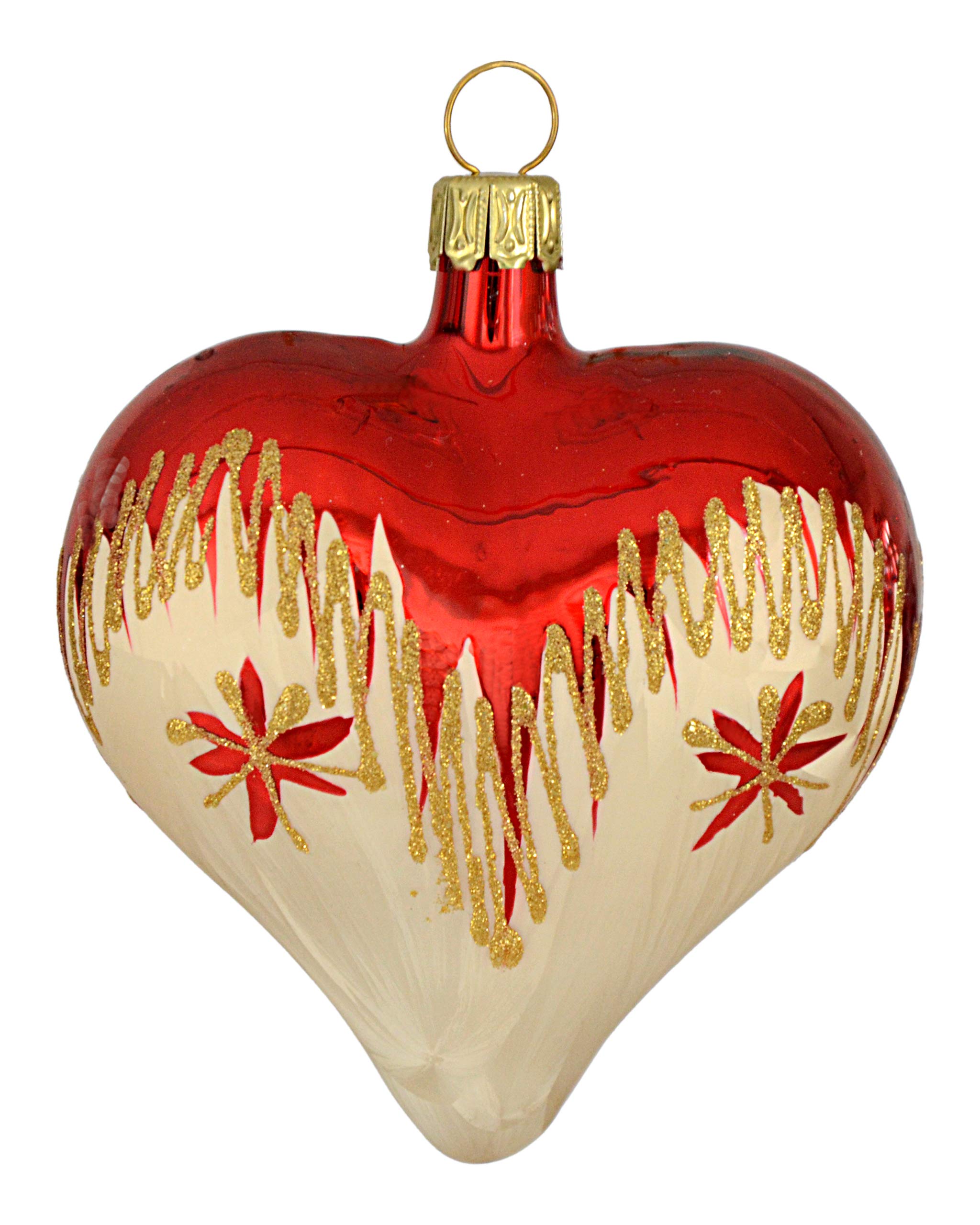 Jingle Bells Lauscha Heart Traditon Triple 7 cm