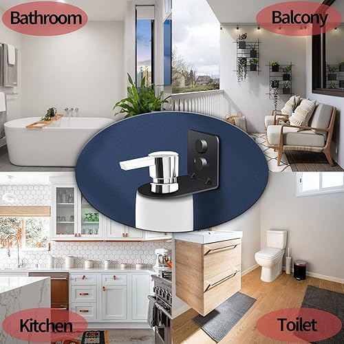 Miniatura 8 de TRINENOX - Estante adhesivo para botellas de gel de ducha sin perforación, soporte dispensador de botellas de jabón para montaje en pared,