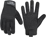HANDLANDY Gants de travail Hommes & Femmes, Gants de travail mécaniques de sécurité des services publics écran tactile, Gant de travail respirant souple (M, noir)