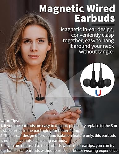 Miniatura 2 de Auriculares USB C para Samsung S25 FE S24 A16 A17 Auriculares con cable magnéticos en la oreja Tipo C con micrófono Control de volumen Bajo estéreo