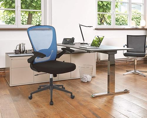 Miniatura 2 de Silla ergonómica de malla para oficina, con respaldo lumbar, giratoria, con ruedas, ejecutiva, con brazos y respaldo medio ajustable, para