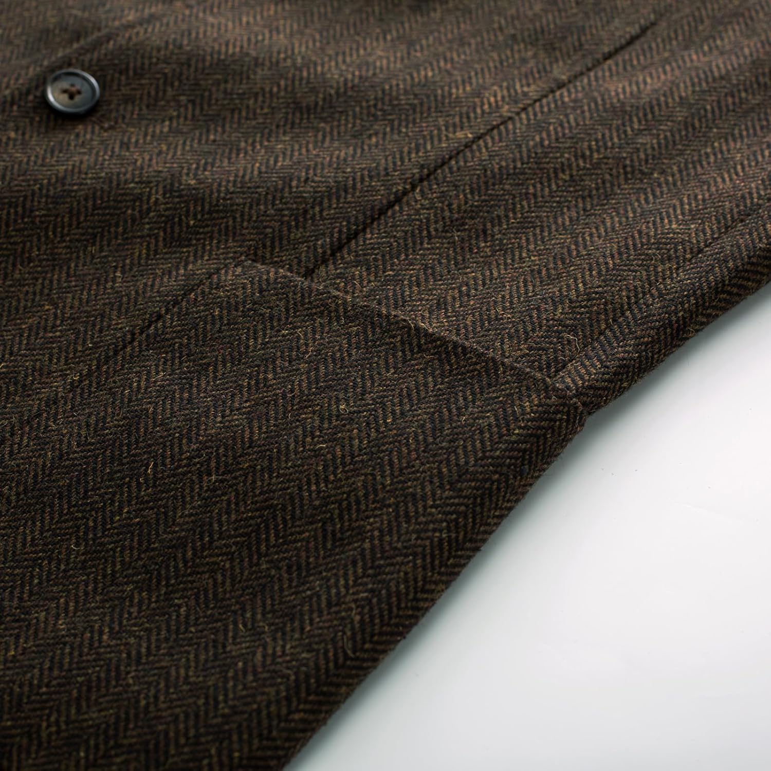 PJ PAUL JONES Mens Herringbone Blazer Vintage Tweed Wool Blend Sport Coat Jacket - Image 3