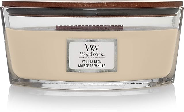 Woodwick Ellipse Scented Candle with Crackling Wick | Vanilla Bean | Up to 50 Hours Burn Time