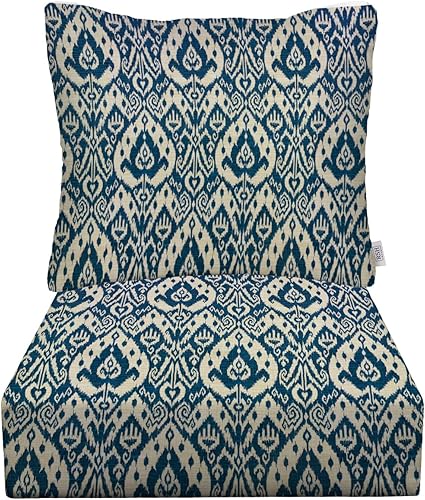 RSH Décor - Juego de cojines de asiento profundo para interiores y exteriores, asiento de 24 x 27 x 5 pulgadas y respaldo de 25 x 21 pulgadas, color