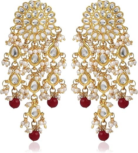 Karatcart Womens Gold Plated Kundan Tassel Earrings