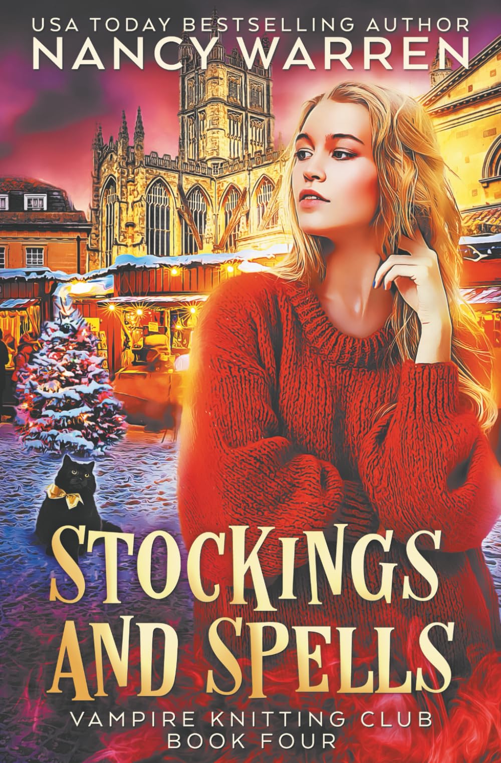 Stockings and Spells: A paranormal cozy mystery (Vampire Knitting Club)