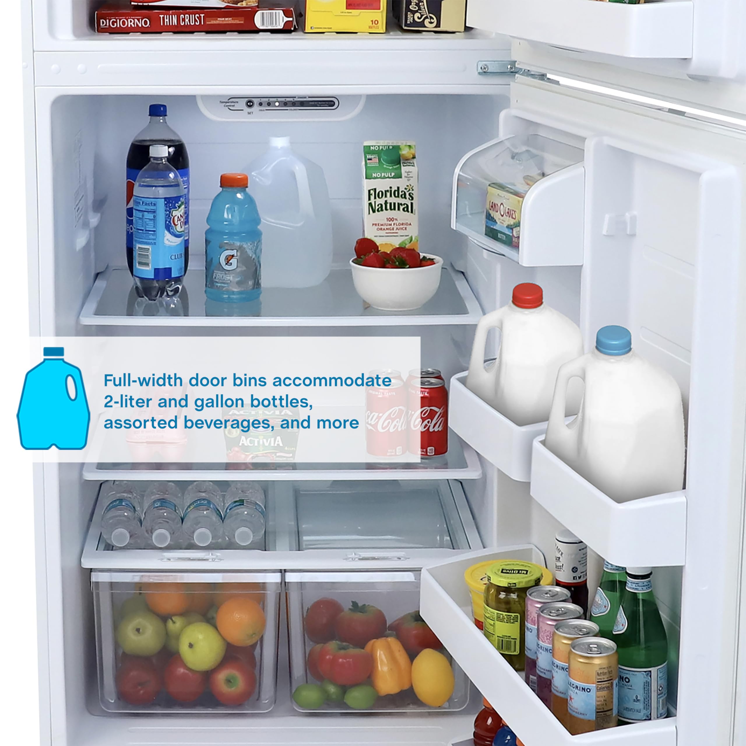 Avanti Apartment Refrigerator Freestanding Dual Door Design Fridge With Top Freezer, Adjustable Electronic Control And Frost Free Defrost, For Condo, House, & Small Kitchen, 18-Cu.Ft, Stainless Steel on Fridge.com - View 3