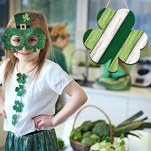 Miniatura 4 de CIFITERY Letrero colgante de trébol para decoración de puerta de trébol para el día de San Patricio, recuerdos de fiesta