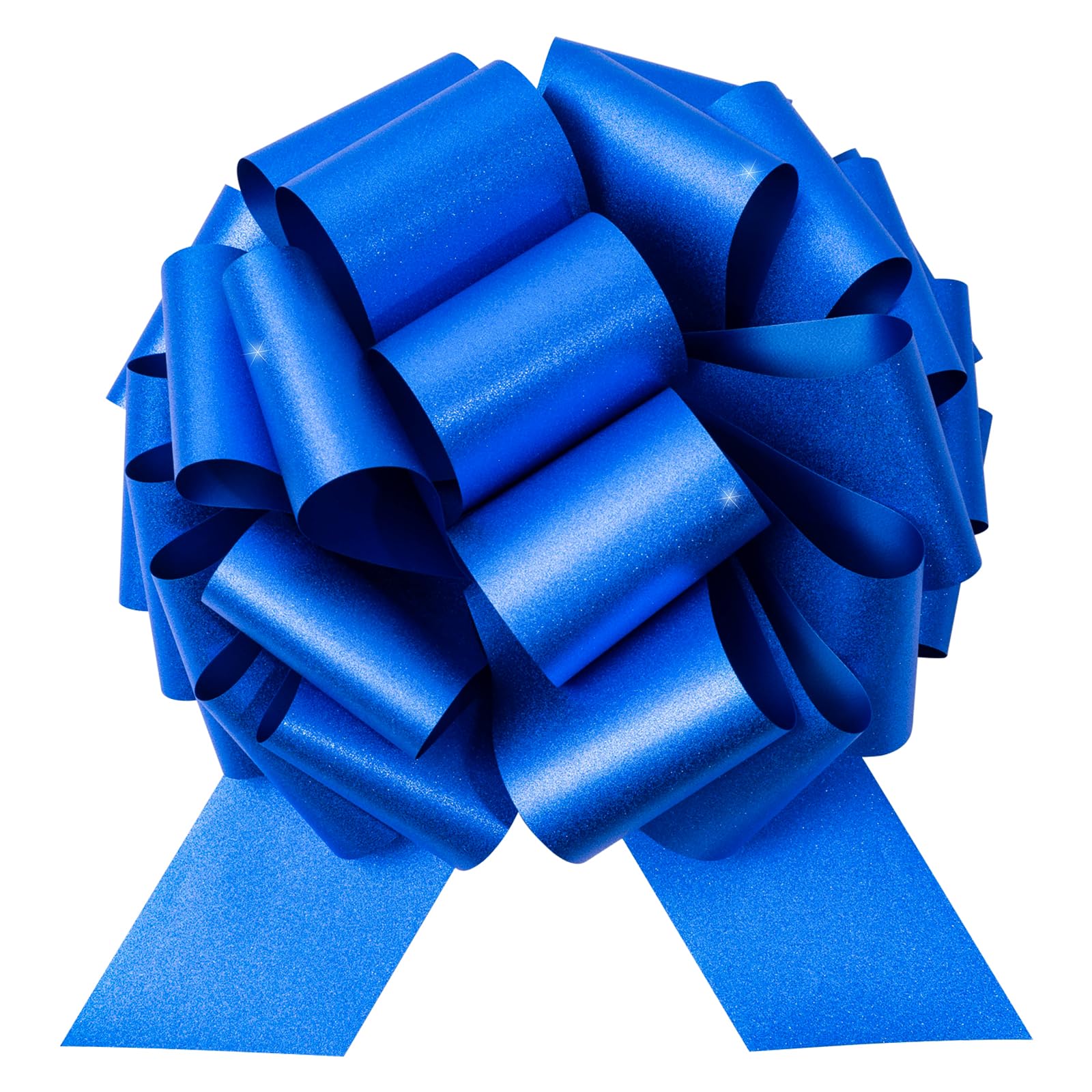 LeZakaa 12" Navy Gift Bow - Giant Glitter Pull Bow, Car Bow, Giant Big Pull Bow for Large Gift Decoration, Birthday Bows, Wedding Bow, Holiday Bow,