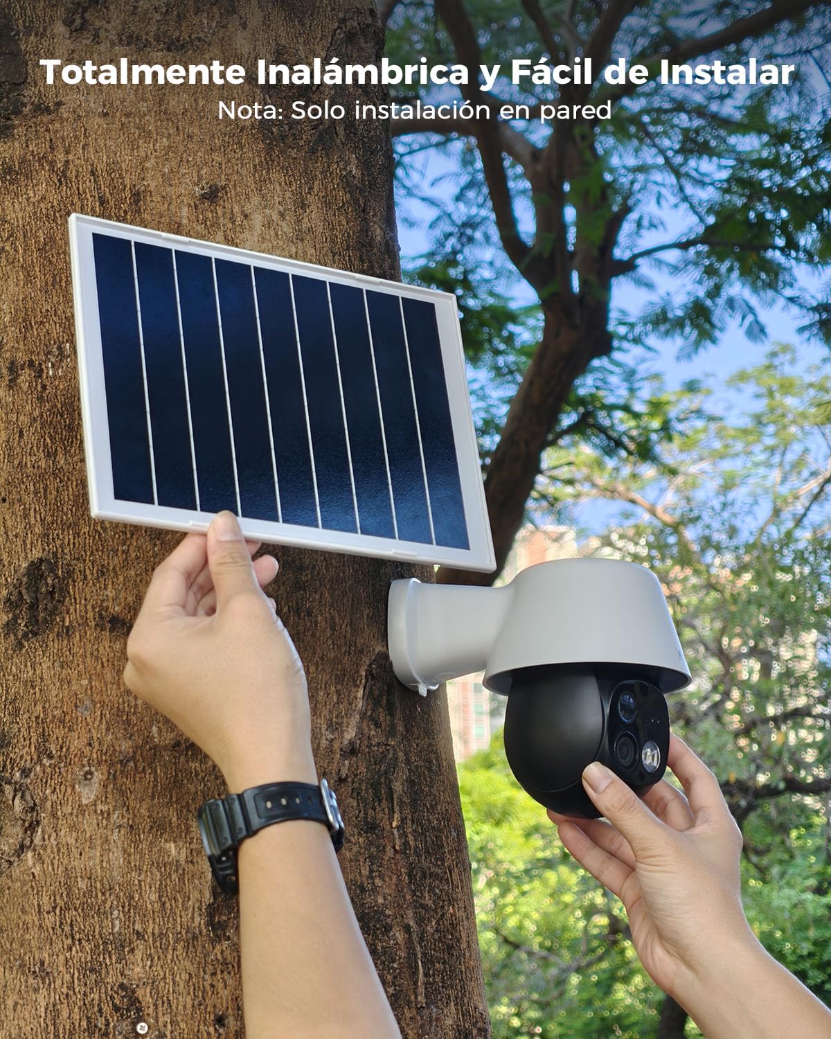 COCOCAM 24/7 AOV 4G Cámara Vigilancia Exterior Solar con SIM | 30m Visión Nocturna, Seguimiento Auto & Detección IA, Batería 10000mAh, Panel Solar 8W, PTZ 2K, eSIM incluida (Sin WiFi)
