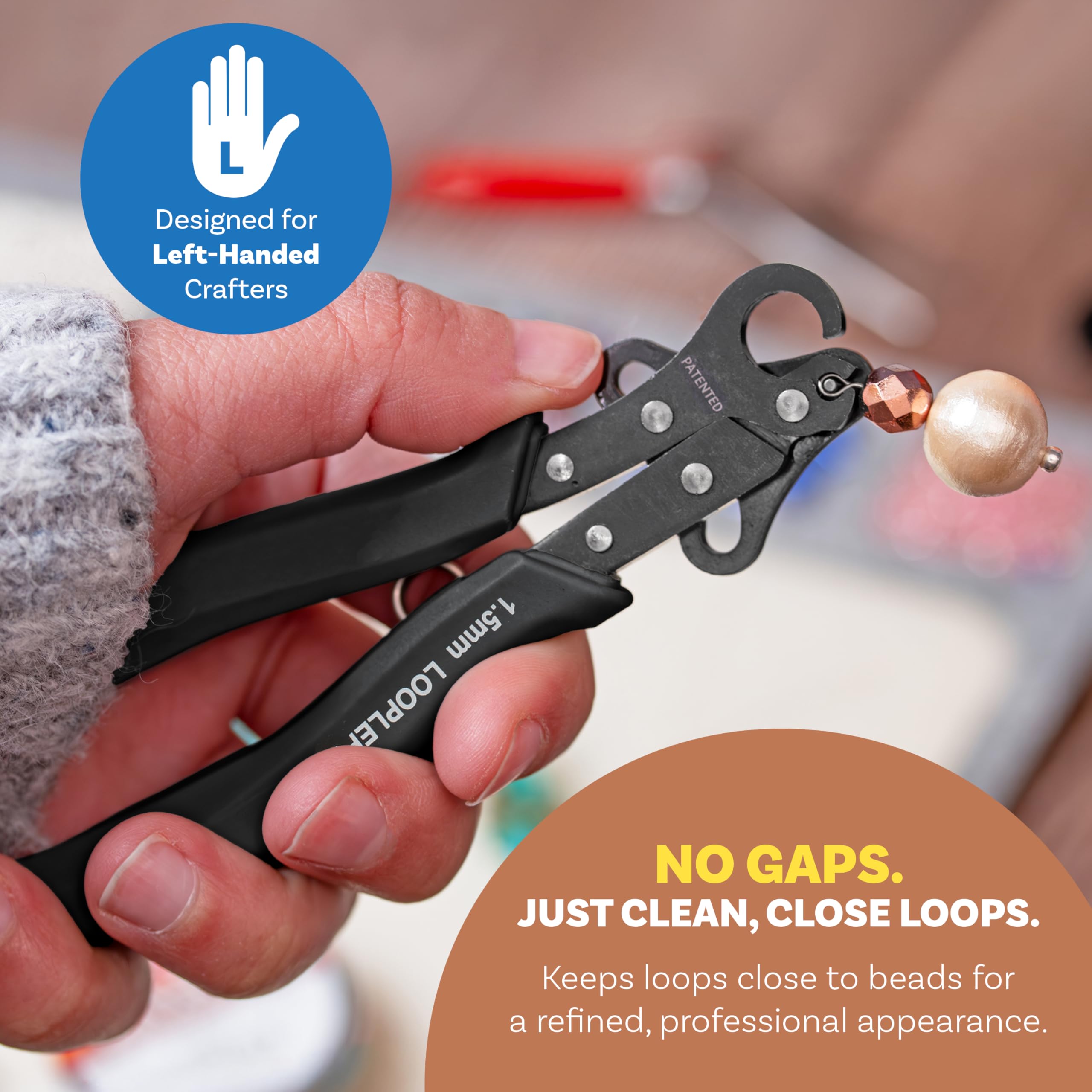 The Beadsmith Original One Step Looper: crea e rifinisci anelli uniformi da 1,5 mm per la creazione di gioielli, per mancini, da utilizzare con filo da artigianato da 24-18 g (brevettato)