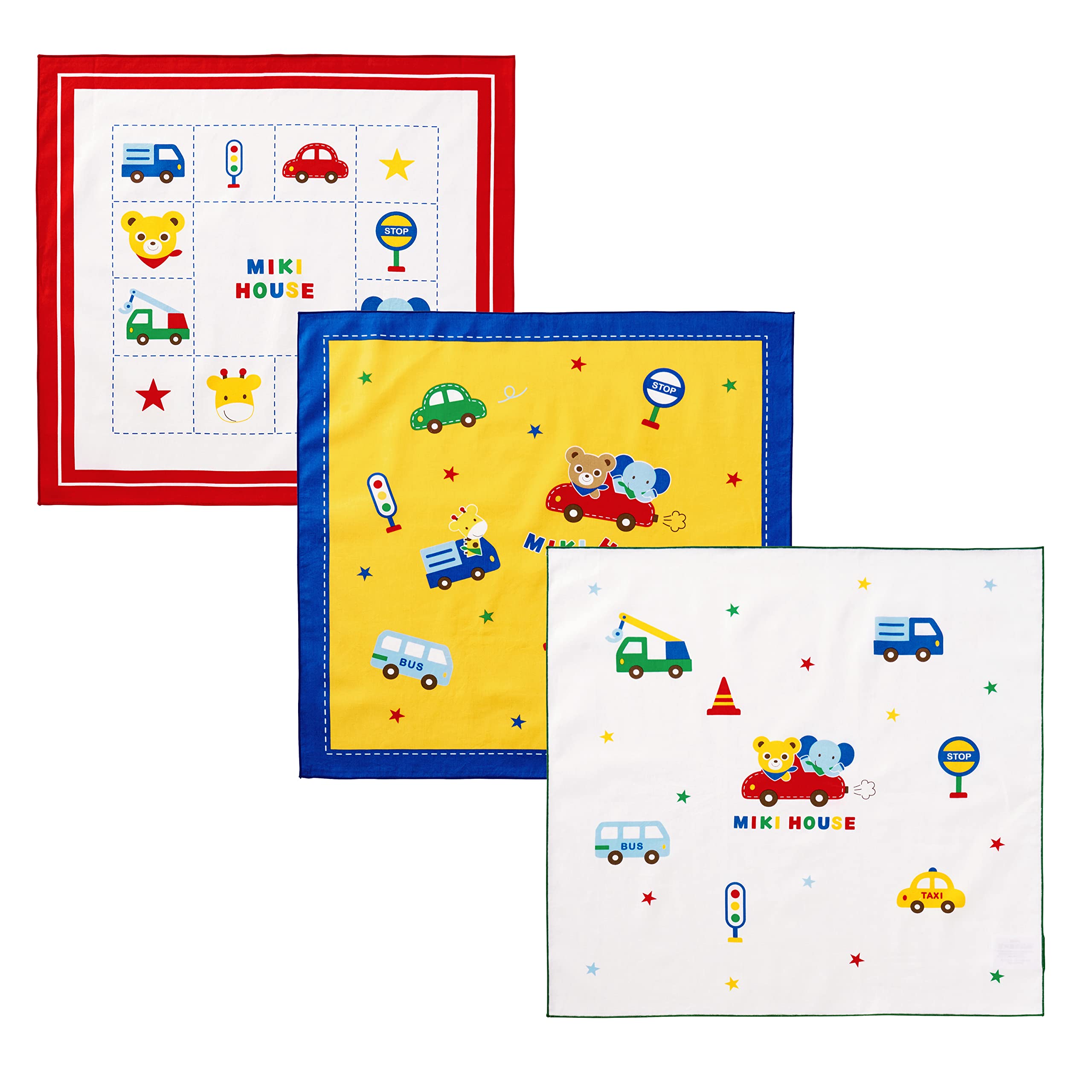 ミキハウスMIKIHOUSE ランチクロス お弁当 バンダナ ハンカチ ナフキン Amazon｜【 ミキハウス 】 ランチクロスセット 3枚セット 給食ナフキン